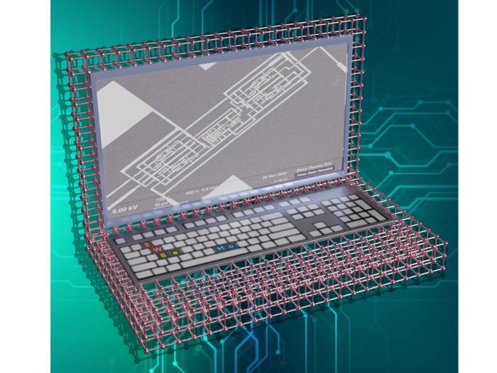 Silicon-free CMOS computer illustration