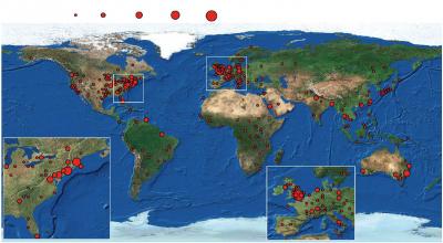 Geographic Origins of EID Events from 1940 to 2004