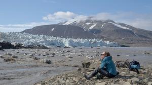 Dr Gabrielle Kleber during Svalbard fieldwork