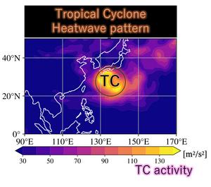 Tropical cyclone activity during a “moist” heat wave.