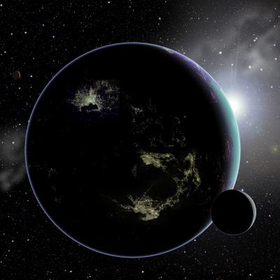 City Lights on an Alien World