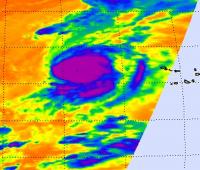 NASA AIRS Infrared Image of Hurricane Julia's Cold T-storm Tops
