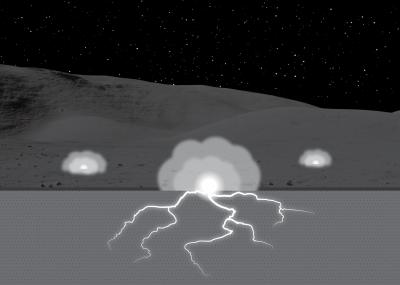 Moon Undergoing Subsurface Sparking