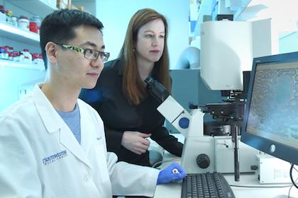 Graduate student Yuhao Wang and Dr. Lora Hooper