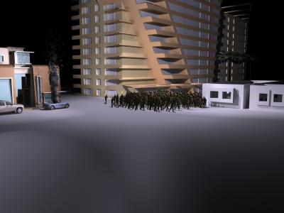 Fleeing Crowd