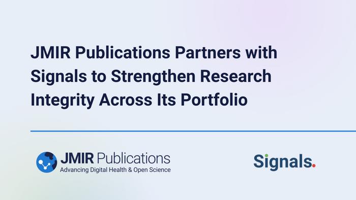 JMIR Publications Partners with Signals to Strengthen Research Integrity Across Its Portfolio