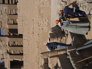 Core samples being extracted at Karnak 2.