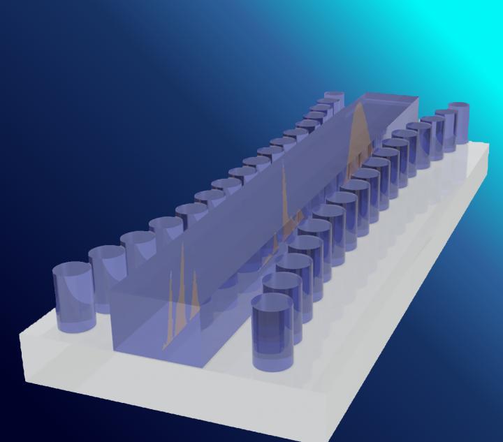 Artist's Impression of the Bragg Gated Structure on a Silicon Substrate