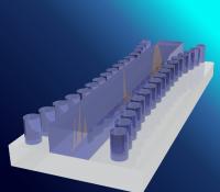 Artist's Impression of the Bragg Gated Structure on a Silicon Substrate