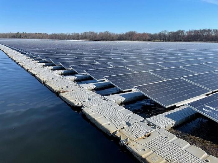 Floating solar panels
