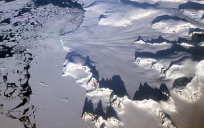 Aerial Image of Glaciers in the Antarctic Peninsula