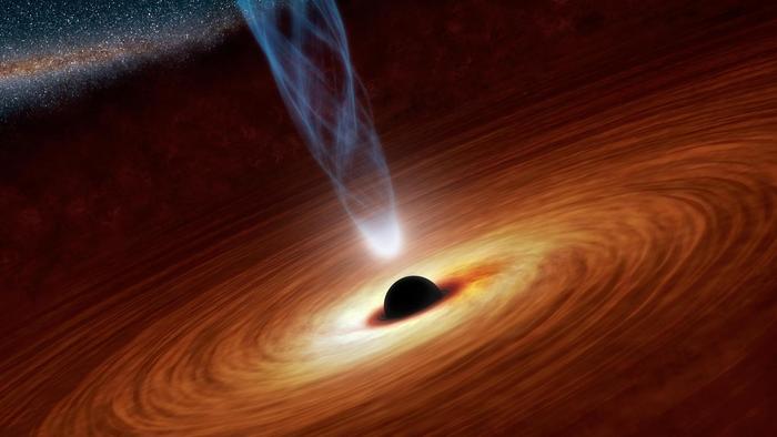 An artist’s concept of a supermassive black hole surrounded by an accretion disk.