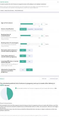 Screenshot of EMPiRE Online Risk Calculator