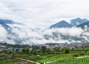 Medog County in July, on the southern slope of the Qinghai-Tibet Plateau