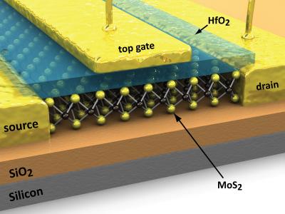 Transistor with MoS2