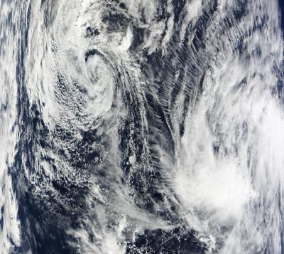 NASA MODIS Image of Nida and System 97W