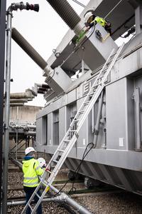 The research team during the setup of its measurement system for field tests.