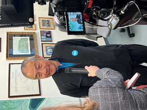 Dr. Wang Jian being interviewed by Hungarian media