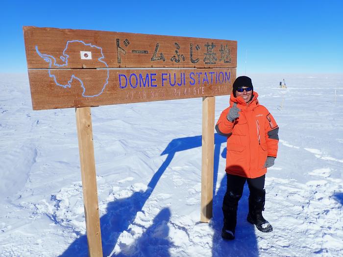 Professor Naoyuki Kurita at Dome Fuji Station, East Antarctica