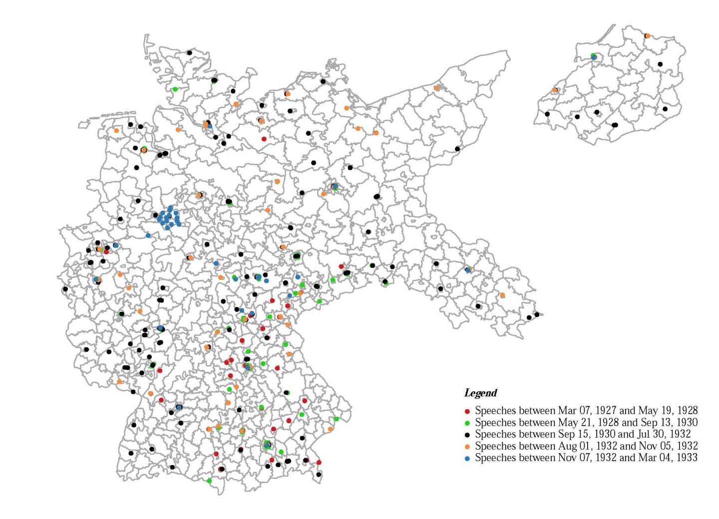 Locations of Hitler's Public Appearances