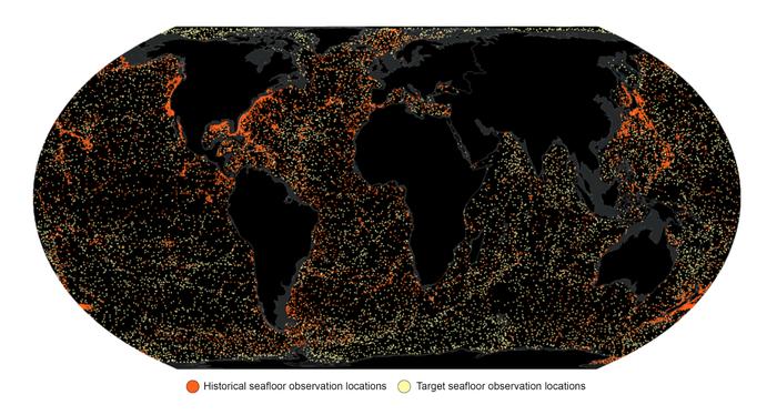 Historical and target deep-seafloor observation locations.