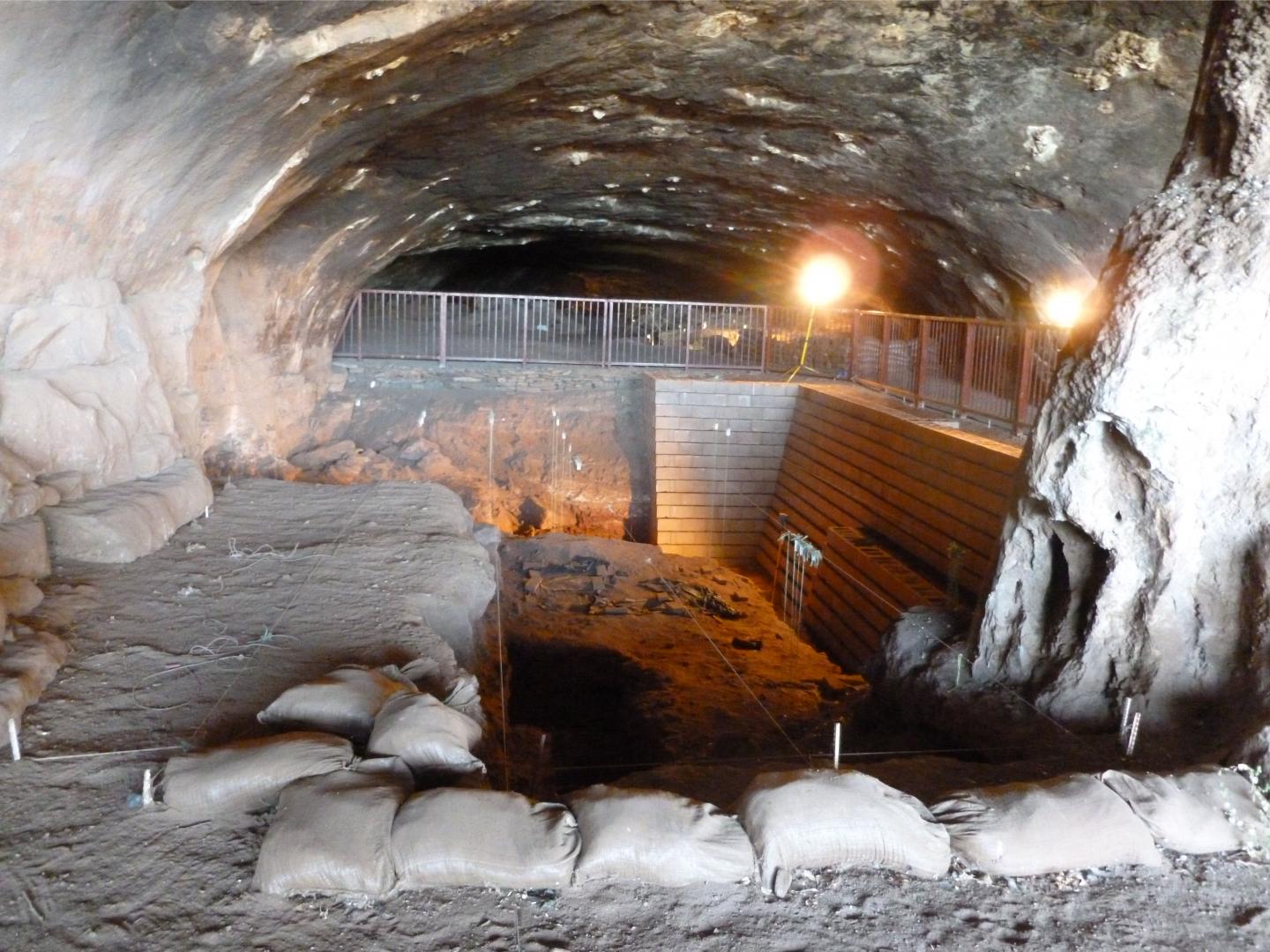 View into Excavation Area from Wonderwerk Cave Entrance