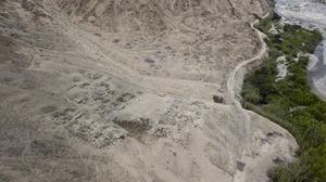 Aerial view of a cemetery in the middle Chincha Valley