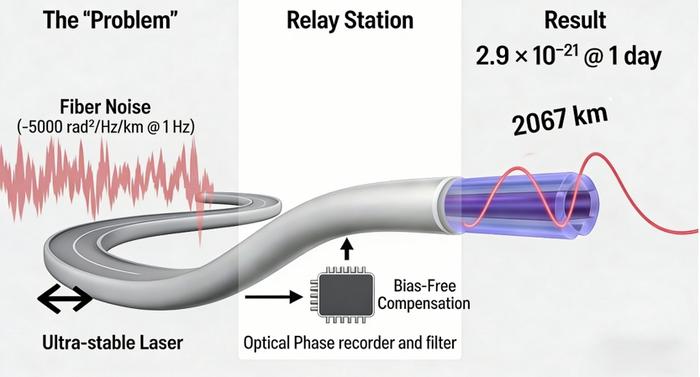 Figure 1 | Schematic of bias-free optical frequency transfer.