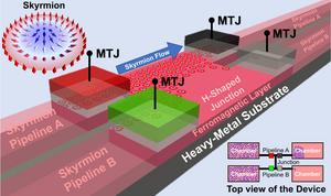 Nanofluidic logic based on chiral skyrmion flows