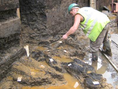 Timber Structure Being Excavated
