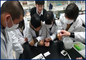 A class on legal medicine held at Kobe University for “Project ‘Let’s go to medical school’”