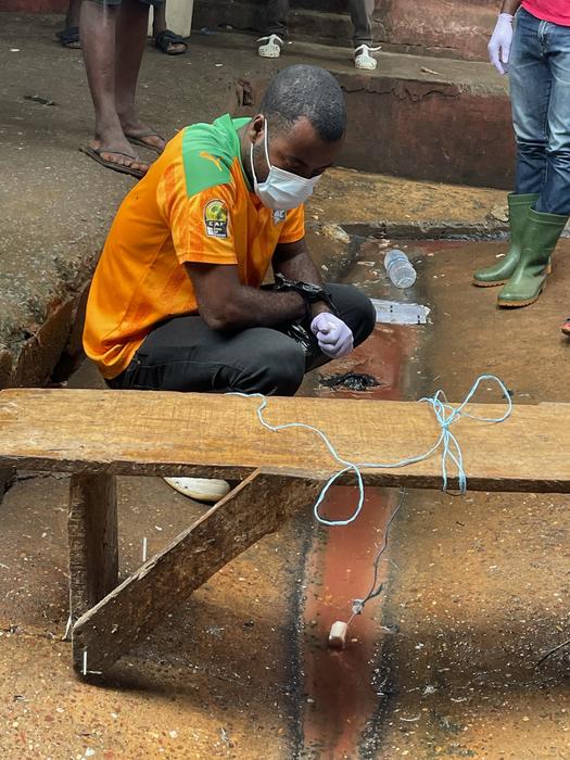 Testing water runoff from urban market