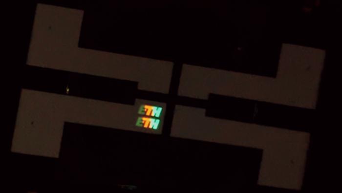 ETH logo made up of tiny light-emitting diodes