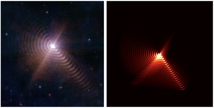 JWST image vs model of WR140