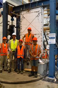 Researchers with Test Wall