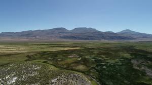 Aerial view of Soldier Meadows looking east towards the Black Rock Desert in Nevada.