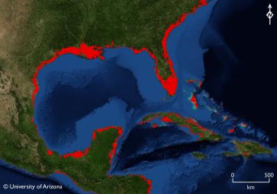 Simulation of Rising Sea Levels