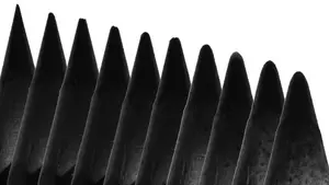 The tip of a pencil as it collides over time