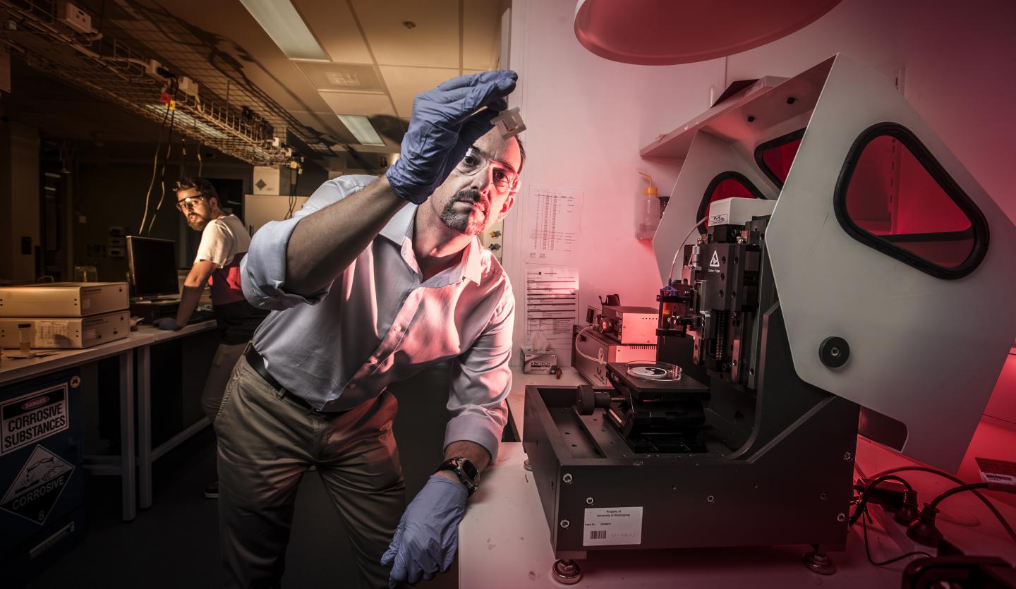 Researchers Marc in Het Panhuis and Shannon Bakarich Work on 4-D Printing in the Lab
