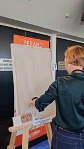 Participant using tactile setup