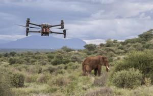 Drone in use in Samburu National Reserve