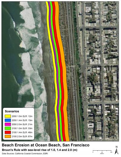 Erosion at Ocean Beach Following Sea Level Rise