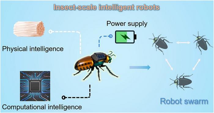 Components of embodied intelligence in insect‑scale robots.
