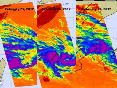 3 Days of NASA Infrared Images of System 92S