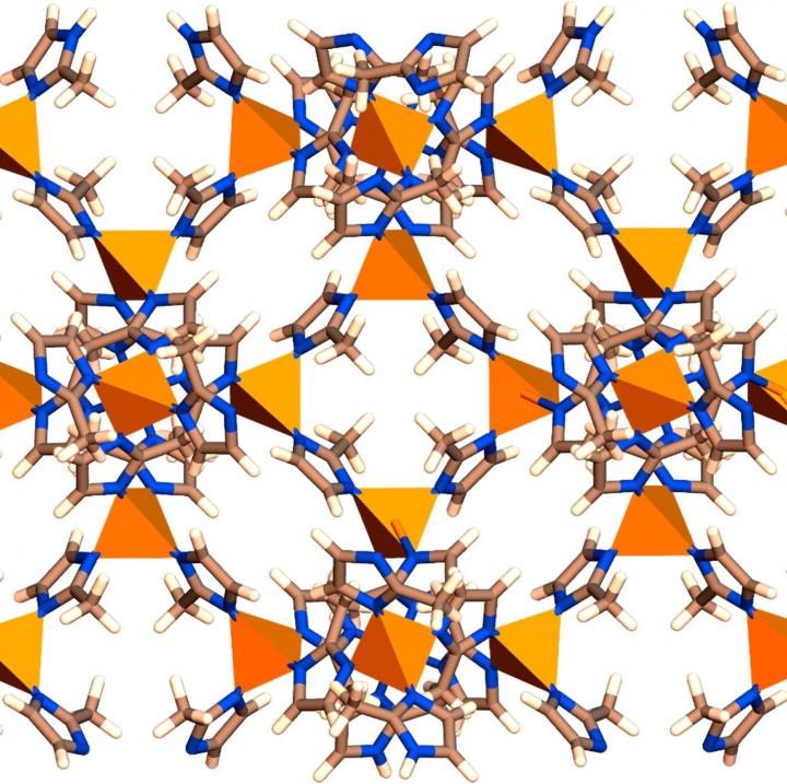 The porous framework of ZIF-67