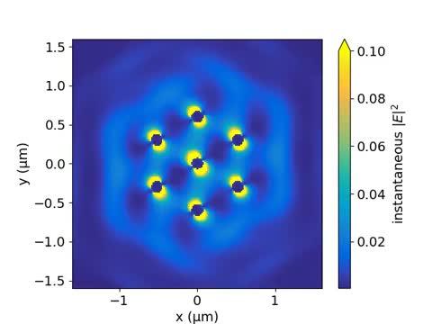 Seven-particle optical matter gear