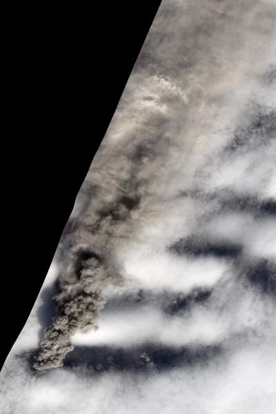 NASA's EO-1 Satellite Sees Ash From Eyjafjallajökull Volcano Slow Down