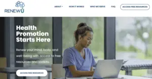 RenewU website header