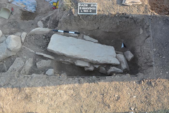 Excavation of a grave