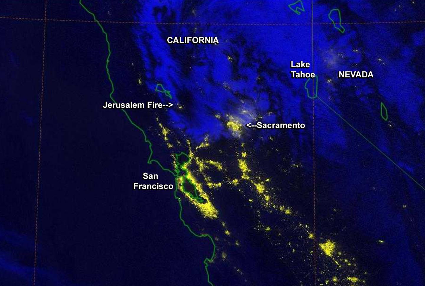 California's Jerusalem Fire at Night